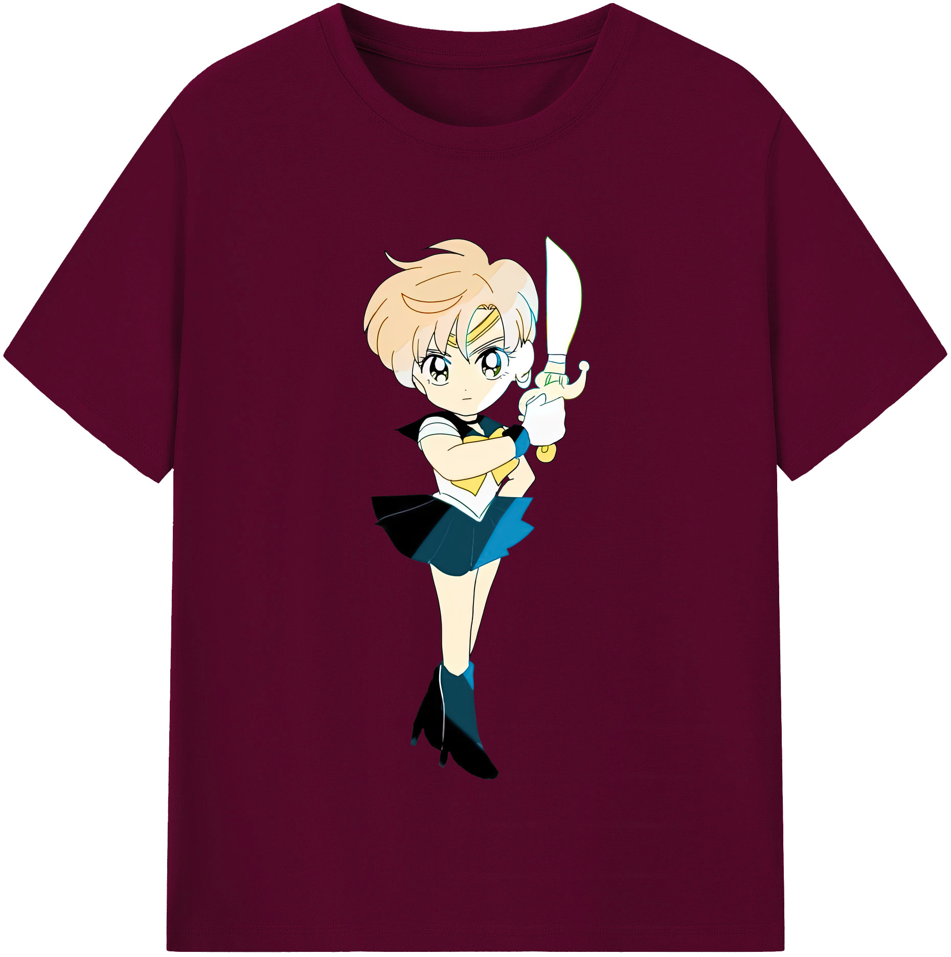 （画像用） 美少女戦士セーラームーン 天王はるか Sailor Moon Tenoh Haruka レディースカジュアルプリントTシャツ（綿100％）